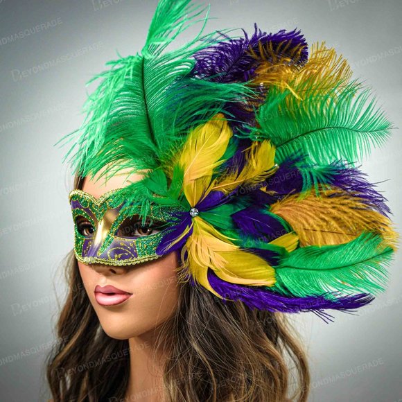 MARDI GRAS MASQUERADE MASK PARTY MASKS NEW ORLEANS - Picture 5 of 5